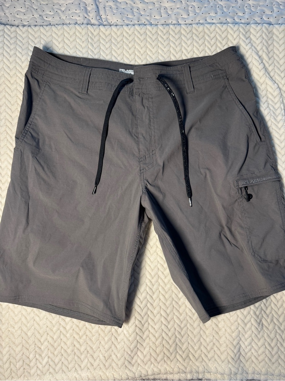 Pelagic Gray Traverse Cargo Swim Shorts